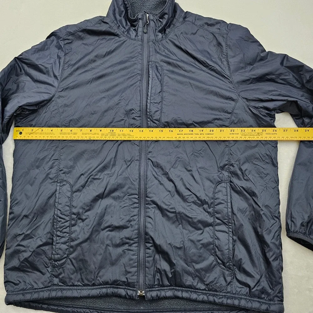 L.L.Bean Jacket Mens XL Tall Blue Fleece Lined Nylon Full Zip Gorpcore‎